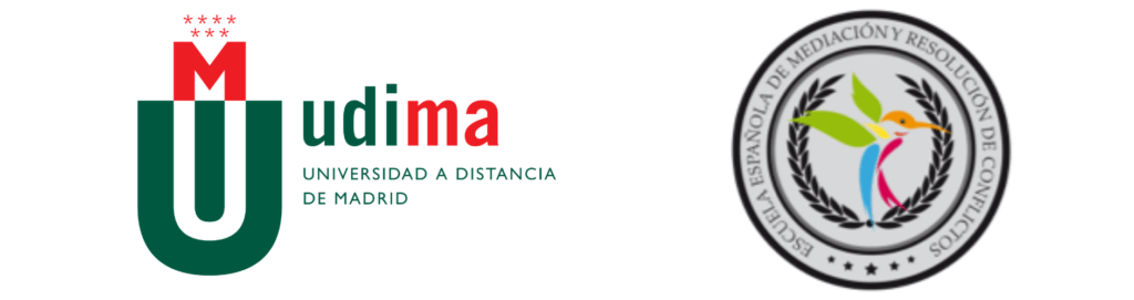 Logo Udima y logo Escuela Española de Mediación