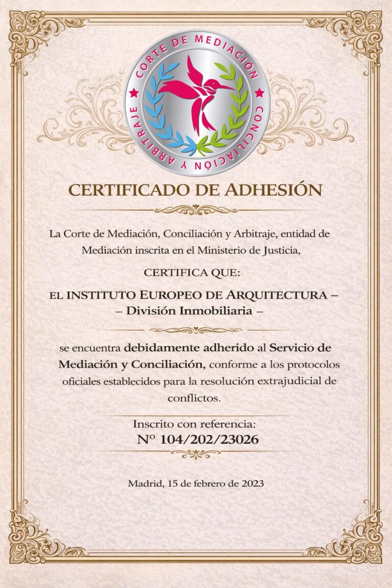 El Instituto Europeo de Arquitectura se adhiere al Servicio de Mediación y Conciliación de la Corte de Mediación